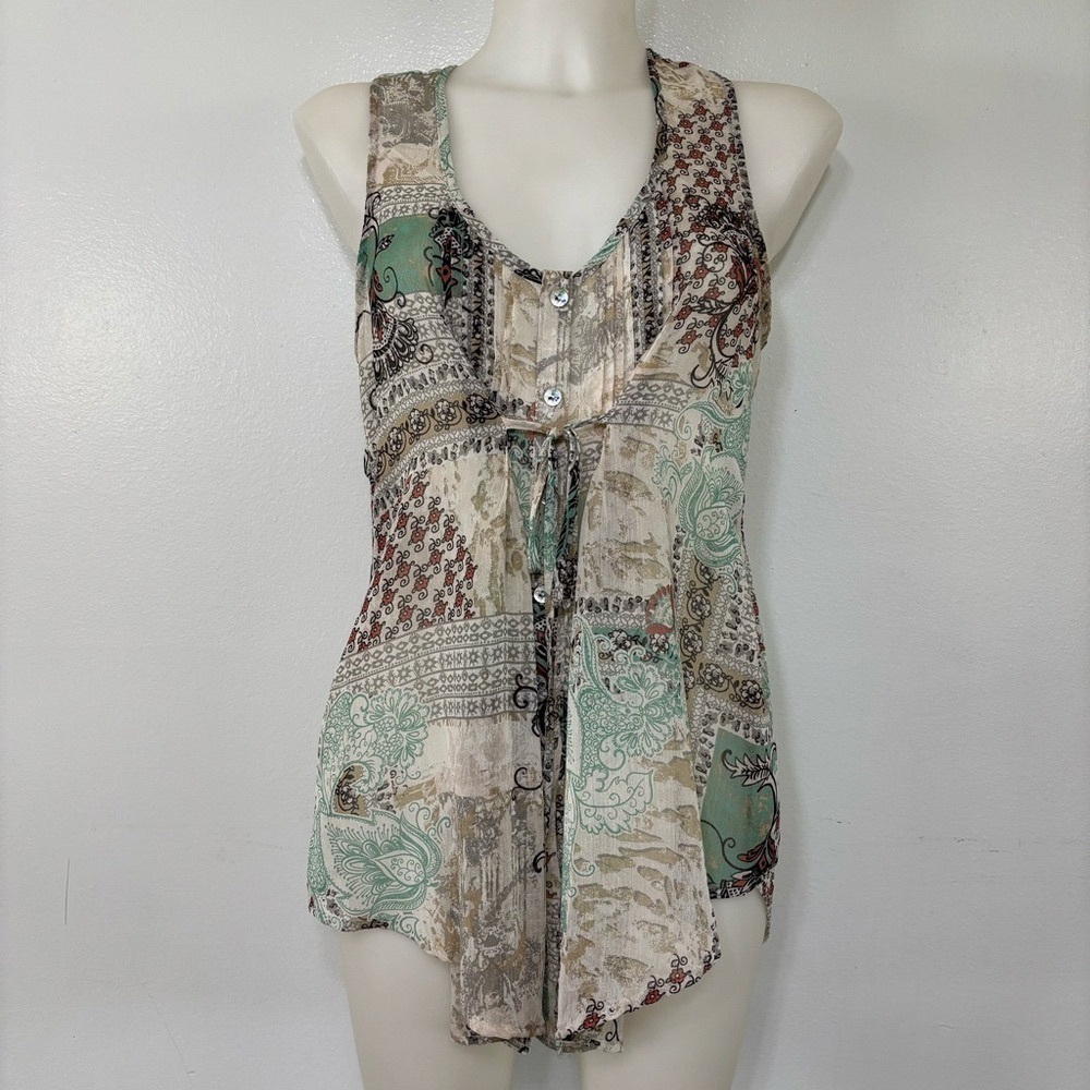 Patterned Sleeveless Tank Top - image 2